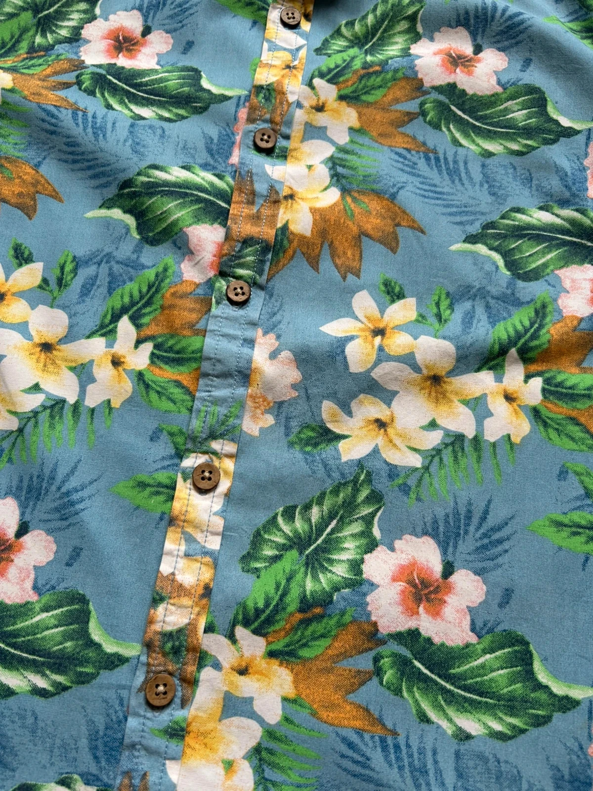 🌴🌺100% cotton Hawaiian beachwear tropical floral shirt Size M🦜🌸 – photo 6